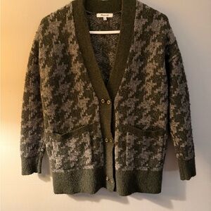 Madewell Textured Knit Cardigan in Dark Tones